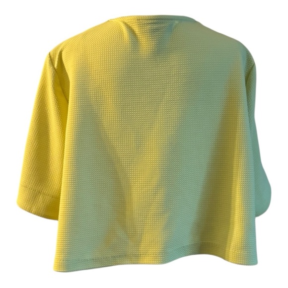 Perceptions Woman Yellow Draped Cropped Cardigan Size 2X - Picture 3 of 5